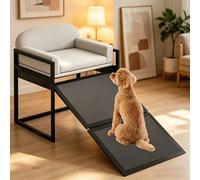 Escalier et rampe extra large pour animaux de compagnie avec coin salon, marches en tissu antidérapant pour lits hauts ou canapés, échelle robuste pour petits chiens et chats, escalier polyvalent pour