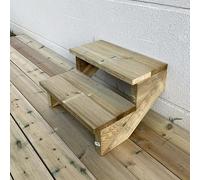 Escalier exterieur bois H37cm - 2 marches P29cm L60cm, SANS contre-marches