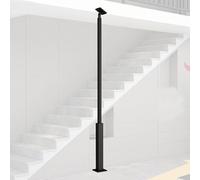 Escalier Garde Corps Balustres de Montée en Fer Universels pour Rénovation Maison & Commerciale, Fuseaux À Angle Réglable avec Support Universel(Black(1 Pc),H- 210cm/82.7in)