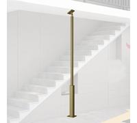 Escalier Garde Corps Balustres de Montée en Fer Universels pour Rénovation Maison & Commerciale, Fuseaux À Angle Réglable avec Support Universel(Gold(1 Pc),H- 210cm/82.7in)