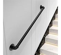 Escalier industriel en fer forgé - 1,5 m - Rail de sécurité antidérapant extérieur et intérieur, design de tuyau pour la maison et le jardin, pour escaliers et marches.