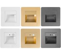 Escalier LED Lumière Capteur De Mouvement 3w Veilleuses Applique Murale Intégrée Lampe Éclairage De Marche Intérieur pour Couloir D’échelle LED, Warm White (2700-3500k), Gray