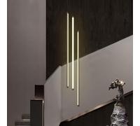 Escalier LED Suspension Moderne Rotatif Long Lustres 12 Têtes Dimmable Aluminium Suspendu Plafond Luminaire Plafonnier Creux Villa Réglable pour Salon Hotal Couloir, Infinite Dimming, 3-Head 60CM