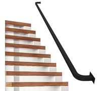 Escalier Main Courante 1m 1.5m 2m 2.5m 3m Fixation Murale en Métal Noir Rampes D'escalier En Fer Forgé Barre D'appui De Sécurité, Mains Courantes Antidérapantes Pour Escaliers Intérieurs Extérieurs (