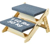 Escalier/marchepied pour animaux domestiques en bois VEVOR, Escalier pliable 2 en 1 pour chiens en bois pour lits, canapés et voitures, Escalier et rampe pour chiens avec 2 marches pour petits, moyens