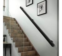 Escalier moderne en métal antidérapant réglable de 1 à 3 m pour intérieur/extérieur, design en fer, noir (570 cm)