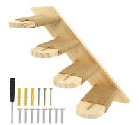 Escalier mural en bois pour chat avec corde en sisal 43 cm 4 marches Échelle murale réversible gauche et droite pour chat