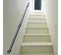 Escalier mural en fer noir - Barre d'appui antidérapante pour escalier intérieur - 2,5 m de long - Idéal pour villas, jardins d'enfants, duplex et sous-sols - Fixations incluses