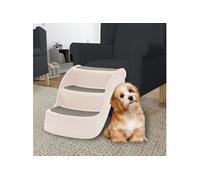 Escalier pliable 3 marches pour chien Crème 50x38x38 cm