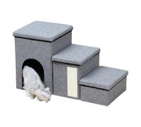 Escalier pliable pour animaux de compagnie - Organiseur d'échelle multifonction pour chat et chien avec rembourrage doux, boîte de rangement pour canapé-lit, accès au lit élevé, meubles peu