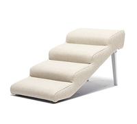 Escalier pliable pour animaux de compagnie pour chats et chiens de petite taille, marchepied pour lit surélevé pour petit chien, charge 90 kg, beige, 72 x 40 x 40 cm
