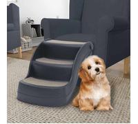 Escalier pliable pour chiens - vidaXL - Gris foncé - 3 marches - Sécurité - Pliable