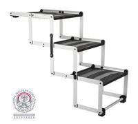 Escalier pliant à 3 niveaux, Aluminium/TPR Largeur : 37 cm/Hauteur : jusqu'à 57 cm/Profondeur : jusqu'à 120 cm