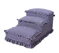 Escalier Portable for Animaux de Compagnie, épais et Doux, for Chats Chiens, canapé Haut, Lavable en Machine, adapté aux Malades grimpant(63x40x45cm)