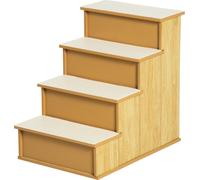 Escalier pour animaux de compagnie PawHut Escalier pour chiens 4 marches Escalier pour chats Aide à l'accès avec tapis antidérapant Escalier pour animaux de compagnie pour voiture Lit Canapé 40 x 59 x
