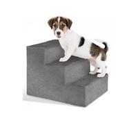 ESCALIER - TECTAKE - Escalier pour animaux domestiques PAW PATH avec housse en peluche 37x45x34,5cm maximum 50kg - Gris
