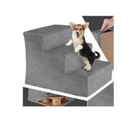Escalier pour animaux domestiques avec housse en peluche gris