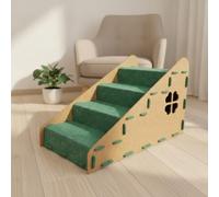 Escalier pour Chat Canapé Nid Marche Rampe Maison avec Quatre Marches en Pente et Cachette Inférieure Confortable en Feutre Convient aux Animaux Âgés, Color to 1, Style to 1
