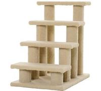 Escalier pour chat - escalier pour chien - 4 marches - revêtement flanelle grande douceur haute densité - structure panneaux particules - beige Beige G