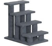PawHut Escalier pour Animaux de Compagnie escalier pour Chat Chien avec 4 marches revêtement Effet Laine bouclée pour lit Haut et canapé 61 x 41 x 60 cm Gris