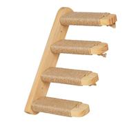 Relaxdays Escalier pour Chats Mural, échelle 4 marches, HLP : env. 29x34x22,5 cm, Bois & Jute, Naturel