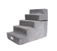 Escalier pour chien - Escalier 5 marches pour animaux de compagnie, coussin amovible et doux | Mousse respirante, accès canapé-lit, antidérapant, marchepied pour chat et chien, aide à la mobilité inté