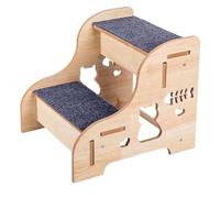 Escalier pour chien - Escalier en bois antidérapant robuste à trois niveaux avec tapis de traction texturé et cadre en bois massif pour chambres, suites, lofts et salons, 34 x 30 x 29,5 cm