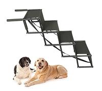 Escalier pour Chien I Jusqu’à 75kg,Utilisable pour Tous Les véhicules,Escalier Chien Pliable,Rampe Chien I Rampes d'accès pour Petit et Grand Chiens,Rampe Voiture Chien (Noir, 45L*139W*H56-76cm, 4)