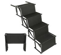 Escalier pour Chien I Utilisable pour Tous Les véhicules I Escalier Chien Pliable I Rampes d'accès pour Petit et Grand Chiens | Rampe Pliable (Noir)
