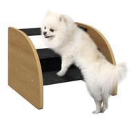 Escalier pour Chien PawHut 3 marches, escalier pour Animaux domestiques avec paroi latérale, Rampe pour Petits Chiens jusqu'à 10 kg, escalier pour canapé, lit, antidérapant, chêne