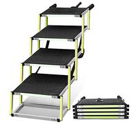Escalier pour Chien Petit ou Grand PRIORPET - Marquage Phosphorescent - Rampe Pliable pour Voiture idéale pour Les articulations - Convient à Toutes Les Voitures - Surface antidérapante - 4 marches