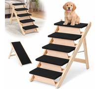 Escalier pour Chien relaxdays, 2 en 1, Pliable, HxLxP: 80 x 84,5 x 44 cm | Rampe pour animaux de compagnie, chiens, jusqu'à 50 kg, lit de voiture, 5 marches