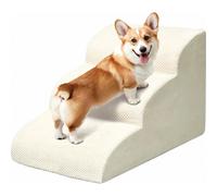 Escalier pour petits chiens, hauteur 40 cm, rampe 3 marches pour lits et canapés, idéal pour les animaux âgés ou blessés, housse lavable