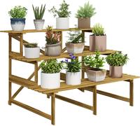 Escalier pour plantes Outsunny, escalier pour fleurs, étagère à fleurs, étagère pour plantes, support pour fleurs, 3 marches, bois de sapin, 120 x 80 x 78cm