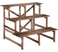 Escalier pour plantes Outsunny, escalier pour fleurs, étagère à fleurs, étagère pour plantes, support pour fleurs, 3 marches, bois de sapin, 100 x 80 x 78cm
