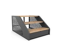 Poolex - Escalier pour Spa - SP-STEPS-7016B - Bois - Accès sécurisé, Robuste et Stable, Installation Facile, Compatible avec la Plupart des spas, Confort Optimal pour Usage Quotidien