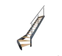Escalier quart-tournant droit gris anthracite, Spark KORDO