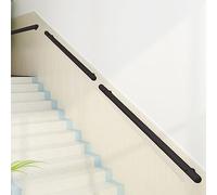 Escalier rond noir en acier inoxydable pour intérieur/extérieur, rail de support de 200 cm pour la sécurité de la salle de bain et des escaliers, il durable pour une stabilité et un style améliorés