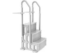 Escalier simple de piscine "Nathan" - 3 marches - en plastique blanc G