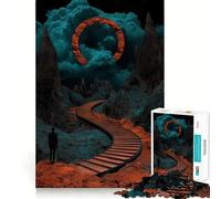 Escalier surréaliste vers Le Ciel Puzzle de 1000 pièces pour Adolescents Jeu de réflexion et d'entraînement cérébral Atelier d'évasion apaisant Cadeau attentionné 38x26cm