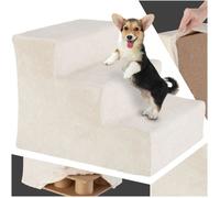 ESCALIER - TECTAKE - Escalier pour animaux domestiques PAW PATH avec housse en peluche 37x45x34,5cm maximum 50kg - Sable
