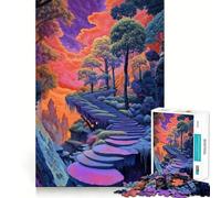 Escalier vers Le surréalisme Puzzle de 1000 pièces pour Adolescents Stimule la mémoire, réduit Le Stress Cadeau précieux 38x26cm