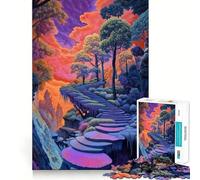 Escalier vers Le surréalisme Puzzles pour Adultes 1000 pièces Jouet Intelligent et apaisant Découpe précise Objet de Collection 50x75cm
