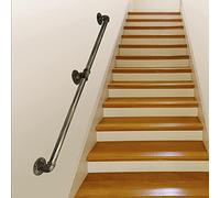 Escalier vintage en métal bronze pour intérieur/extérieur, rampe, style industriel, en fer forgé, support sûr pour enfants et personnes âgées