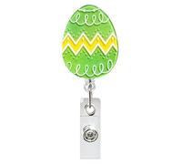 Escaliers de Pâtisserie Rails, Easter Badge Reel avec clip - Porte-étiquette de Pâques en forme d'œuf Clips de carte mignons, décorations de Noël en acrylique faciles à tracer pour médecins