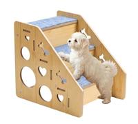 Escaliers en bois pour chien de lit Marche antidérapante | Escaliers pour chat pour canapé, lit, intérieur domestique, chevet de lit, voiture, chat âgé, chiot, et petit animal de