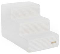 Escaliers en Mousse pour Chiens et Chats 3 marches Aide pour Animal de Compagnie (Couleur: crème-b (Velours côtelé))