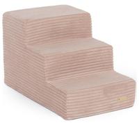 Escaliers en Mousse pour Chiens et Chats 3 marches Aide pour Animal de Compagnie (Couleur: Rose Clair (Velours côtelé))