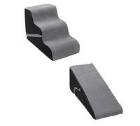 Escaliers for Chien Pliables Lavables, Rampe for Animal avec Surface Antidérapante, Marches for Chien Petit et Moyen(Black-Gray)