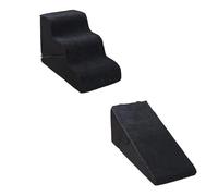 Escaliers for Chien Pliables Lavables, Rampe for Animal avec Surface Antidérapante, Marches for Chien Petit et Moyen(Noir)